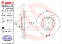 Remschijf BREMBO, Remschijftype: Binnen geventileerd, u.a. für Cadillac, Saab, Opel, Vauxhall - thumbnail