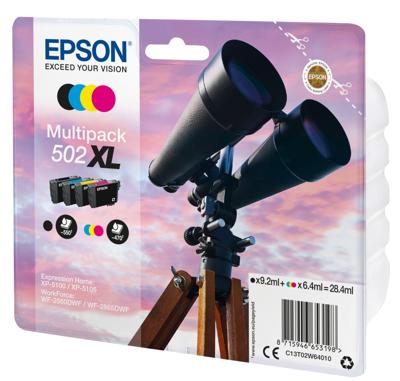Epson Inktcartridge T02W6, 502XL Origineel Combipack Zwart, Cyaan, Magenta, Geel C13T02W64010