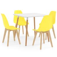 vidaXL 5-delige Eethoek geel