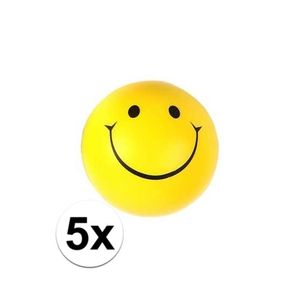 5x Smiley stressbal   -