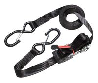 Masterlock set of 4 ratchet tie downs with S hooks 4,25m - colour : black - PVC g - 3056EURDAT