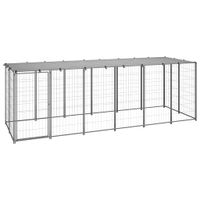 Hondenkennel 330x110x110 cm staal zilverkleurig