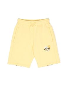 Off-White Kids short à taille à lien de resserrage - Jaune