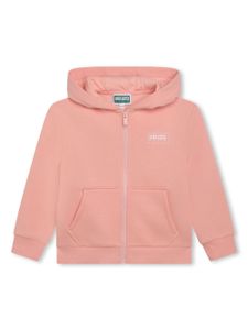 Kenzo Kids logo-print zip-up hoodie - Rose