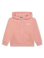 Kenzo Kids hoodie zippé à logo imprimé - Rose