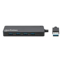 Manhattan 168403 interface hub USB 3.2 Gen 1 (3.1 Gen 1) Type-A 5000 Mbit/s Zwart - thumbnail