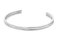 CO88 Collection 8CB-90171 - Stalen open bangle met kristal - one-size - zilverkleurig