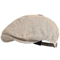 Voor heren Platte pet Ascot-hoed Krantenverkoper hoed Zwart khaki Liinavaatteet Modieus Casual Straat Dagelijks Effen Verstelbaar Zonbescherming Ademend Lightinthebox - thumbnail