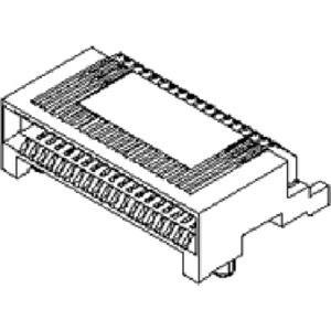 Molex 755860104 Female header, inbouw (standaard) Totaal aantal polen: 38 Rastermaat: 0.8 mm Inhoud: 1 stuk(s) Tape on Full reel