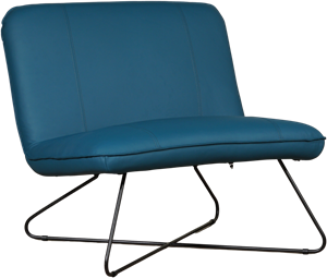 Blauwe leren industriële fauteuil zonder armleuning Smile - Toledo Leer Turquoise (blauw leer)