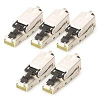 DIGITUS DN-93631 - Netwerkconnector Cat 6A - 5 stuks - 360° afgeschermd - RJ45 veldconnector Cat6A - installatie zonder gereedschap - 500 MHz - 10GBase-T - 10 Gbit/s - AWG 27/7 tot AWG 22/1