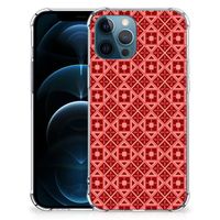 iPhone 12 | 12 Pro Doorzichtige Silicone Hoesje Batik Rood - thumbnail