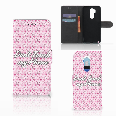 LG G7 Thinq Portemonnee Hoesje Flowers Pink DTMP