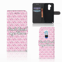 LG G7 Thinq Portemonnee Hoesje Flowers Pink DTMP