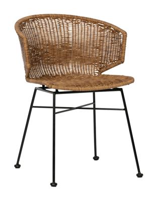 WOOOD Tuin / Eetkamerstoel 'Noor' Rotanlook, kleur Naturel