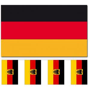 Duitsland versiering/feestartikelen set - vlag 90 x 150 cm - vlaggenlijn van 300 cm - landen