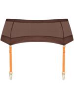 Maison Close porte-jarretelles à effet de transparence - Marron