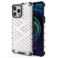 Honeycomb Armored iPhone 14 Pro Hybrid Case - Doorzichtig - thumbnail