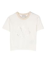 Moncler Enfant t-shirt en coton à logo brodé - Blanc - thumbnail