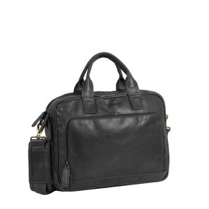 Justified Bags Justified Bags® - Max Laptop Business Bag - Laptoptas - Aktetas - 13'' Laptop - Leer - Zwart