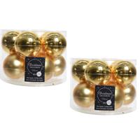 Kerstballen set - 20x stuks - goud - glas - 6 cm - glans/mat - kerstversiering