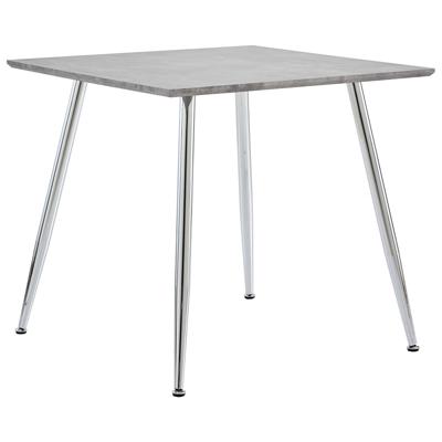 vidaXL Eettafel 80,5x80,5x73 cm MDF betonkleurig en zilverkleurig vidaXL Eettafel 80,5x80,5x73 cm MDF betonkleurig en zilverkleurig