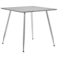 vidaXL Eettafel 80,5x80,5x73 cm MDF betonkleurig en zilverkleurig