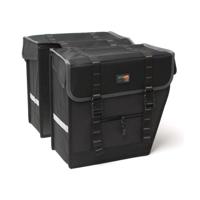 dubbele fietstas 100 Maxi zwart/grijs