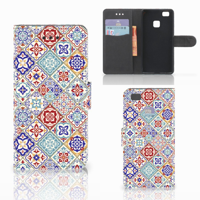 Huawei P9 Lite Bookcase Tiles Color