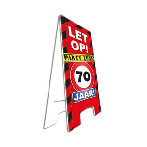 Waarschuwing straatbord 70 jaar - 58 cm - feestartikelen/versiering - 70e verjaardag