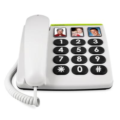 Doro PhoneEasy 331ph, snoergebonden grote toetsen met 3 fotoknoppen, wit