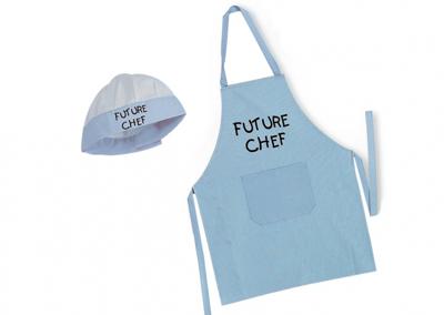 Gamberritos keukenschort met koksmuts Future Chef blauw Gamberritos keukenschort met koksmuts Future Chef blauw