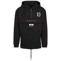 FC Eleven - Wales Vlag Anorak Hoodie - Zwart