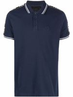 Philipp Plein polo à bande logo - Bleu - thumbnail