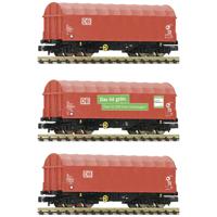 Fleischmann 6660014 N set van 3 schuifplanwagens van de DB AG