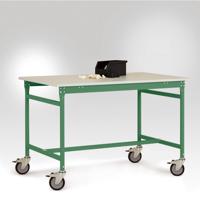 Manuflex LB4068.6011 ESD ESD-bijzettafel basismobiel met melamine tafelblad in Reseda groen RAL 6011, bxdxh: 1500 x 800 x 853 mm Reseda groen (RAL 9010)