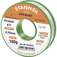 Stannol Kristall 611 Fairtin Soldeertin, loodvrij Loodvrij Sn99,3Cu0,7 REM1 100 g 0.7 mm