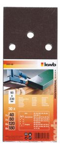 kwb 818188 Schuurpapier Korrelgrootte 60, 80, 120, 180 (l x b) 230 mm x 93 mm 30 stuk(s)