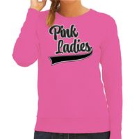 Verkleed sweater voor dames - Pink Ladies - roze - Grease - carnaval/themafeest - thumbnail