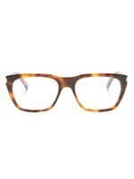 Saint Laurent Eyewear lunettes de vue carrées à effet écailles de tortue - Marron