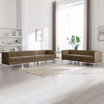 vidaXL 7-delig Bankstel stof bruin vidaXL 7-delig Bankstel stof bruin