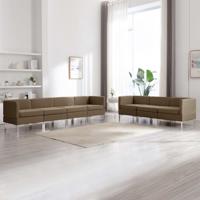 vidaXL 7-delig Bankstel stof bruin