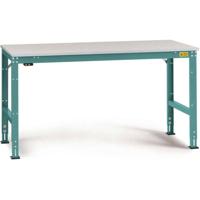 Manuflex LU4166.5021 ESD ESD-werktafel universele standaard achtergrond tafel met kunststof plaat, bxdxh = 2500 x 1200 x 766-876 mm Waterblauw - thumbnail