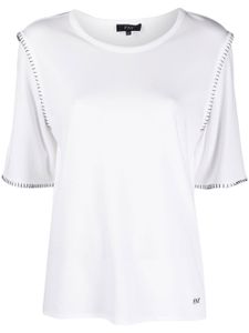 Fay t-shirt à coutures contrastantes - Blanc