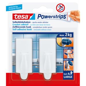 tesa POWERSTRIPS® Zelfklevende haak Large Trend Wit Inhoud: 2 stuk(s)