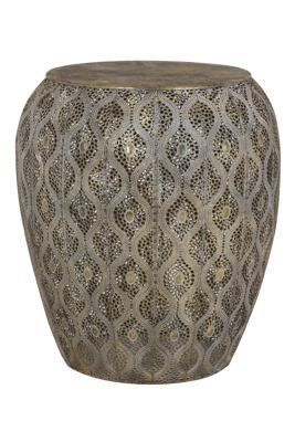 Light & Living Bijzettafel Kanpur 49cm - Zink - Rond Light & Living Bijzettafel Kanpur 49cm - Zink - Rond