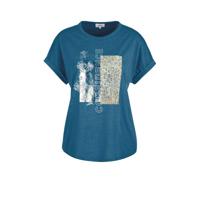 s.Oliver T-shirt met printopdruk blauw