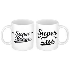 Super broer en zus mok - Cadeau Broer en Zus