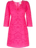 Marchesa Rosa robe courte à broderies anglaises - Rose