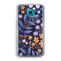 Flowers with blue leaves: Samsung Galaxy S6 Transparant Hoesje